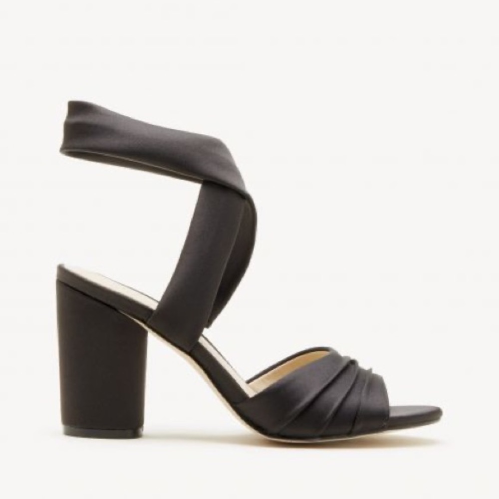 Sole Society Selbie Black Satin Heel
